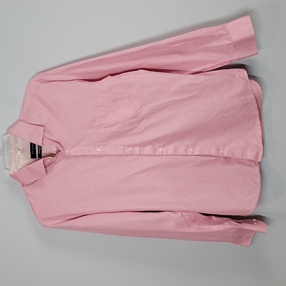 Peter England Slim Pink flip cuff button down shirt men's 40